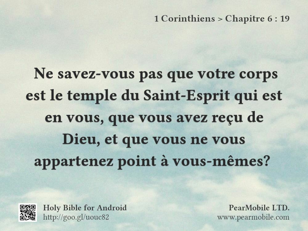 1 Corinthiens, Chapitre 6:19